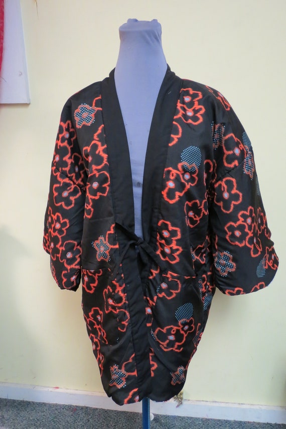 Vintage Oriental Asian Kimono Robe, Short Robe, C… - image 4