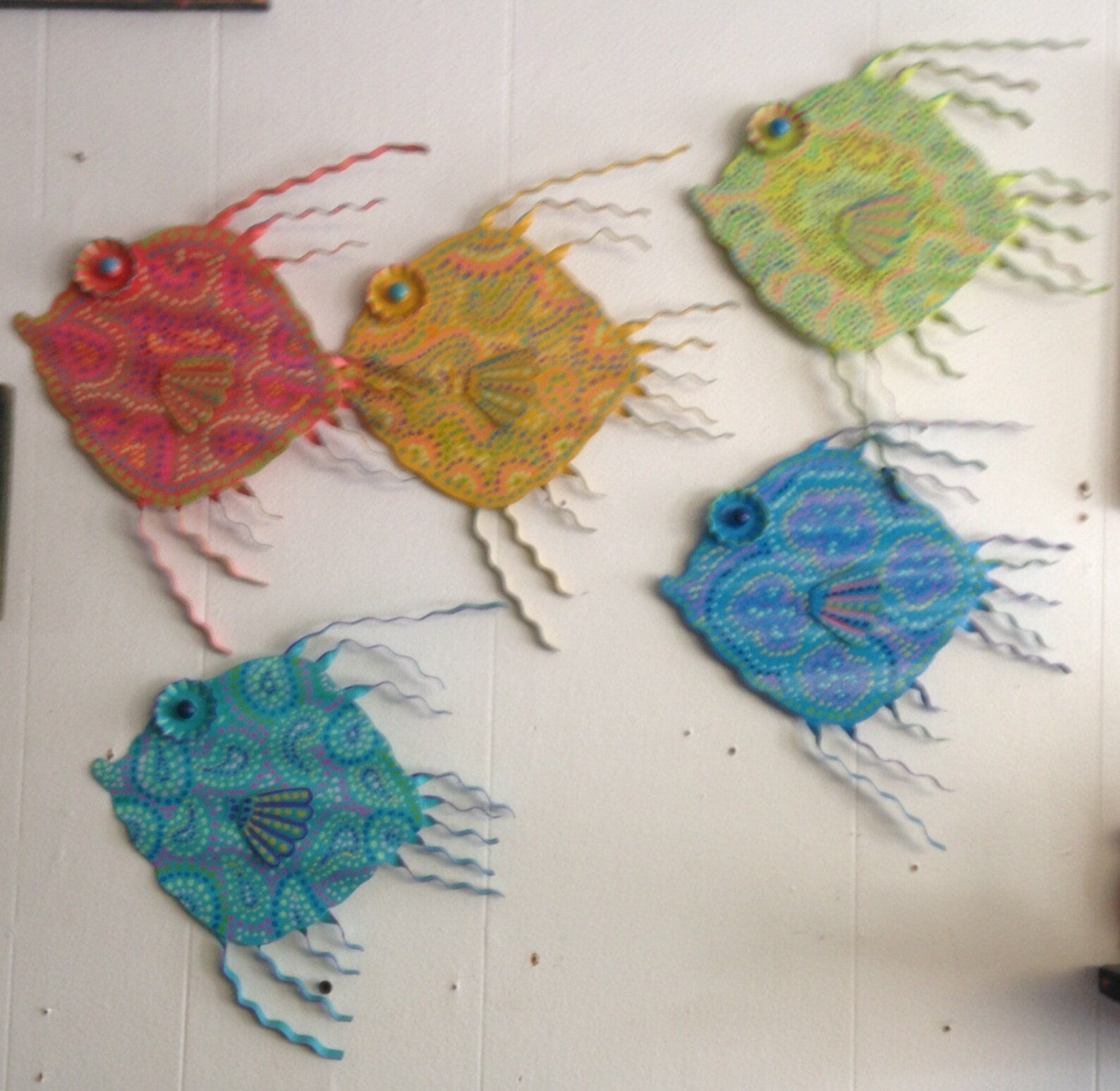 Custom Painted Metal Fish Wall or Outdoor Art Hand Painted Etsy