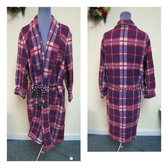 Vintage 40's Beacon Plaid Blanket Robe, House Robe