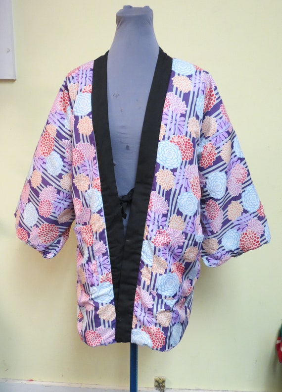 Vintage Oriental Asian Kimono Robe, Short Robe, C… - image 7