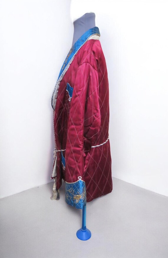 Vintage Japanese Asian Smoking Jacket 1940's Embr… - image 2
