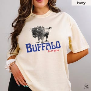 Buffalo Game Day Football Shirt, Comfort Colors Standing Buffalo Tee, Retro Bills Fan Football Tailgate Shirt, Vintage Football Graphic Top
