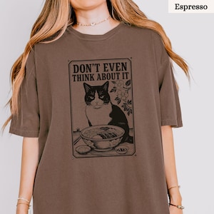 Cat Ramen T-shirt, Cat Lover Gift, Funny Kawaii Cat Noodle Shirt, Comfort Colors Cute Japanese Tee, Cozycore  Kitty Shirt, Novelty Clothing