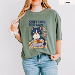 Cat Ramen T-shirt, Cat Lover Gift, Funny Kawaii Cat Noodle Shirt, Comfort Colors Cute Japanese Tee, Cozycore  Kitty Shirt, Novelty Clothing