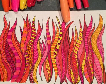 Studio 1500 5x8 Illustration/Doodle Flames 2