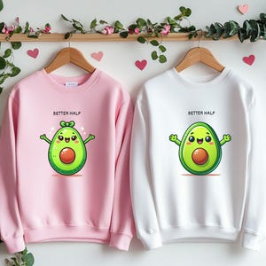Sweat-shirts couleur avocat assortis pour couples, meilleurs amis, frères et sœurs, t-shirts pour couples, chemises Bestie, jolis sweat-shirts pour mamans filles fils et papas