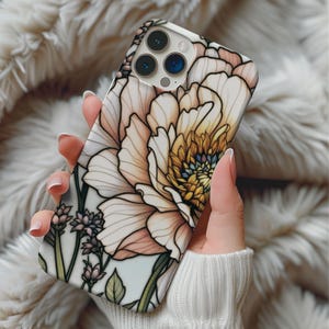Mozaïek telefoonhoesje, iPhone 16 15 14 13 12 11 Pro Max Plus, glas-in-loodpatroon mobiele telefoonhoesje, verjaardagscadeau voor haar, bloemen telefoonhoesje