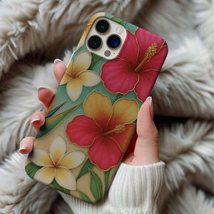 Mozaïek telefoonhoesje, iPhone 16 15 14 13 12 11 Pro Max Plus, glas-in-loodpatroon mobiele telefoonhoesje, verjaardagscadeau voor haar, bloemen telefoonhoesje