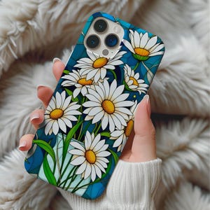 Mozaïek telefoonhoesje, iPhone 16 15 14 13 12 11 Pro Max Plus, glas-in-loodpatroon mobiele telefoonhoesje, verjaardagscadeau voor haar, bloemen telefoonhoesje