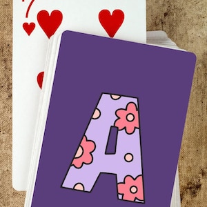 Deck of Cards Personalized Card Deck Playing Cards, Party Favor Birthday Wedding Anniversary Gift, Initial Monogram Customized Playing Cards