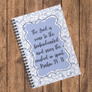 Floral Bible Verse Journal, Notebooks, Gift for Her, Christian Gifts, Spiritual Gifts, Stationery, Gift for Daughter, Motivational Journal