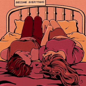 With You 5x7 Art Print LGBTQ pride retro lesbian couple