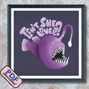 Lovely Anglerfish Cross Stitch Download PDF Pattern