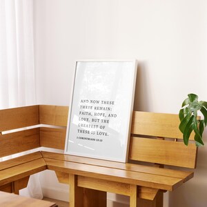 Faith, Hope, and Love – 1 Corinthians 13:13 Poster | Christian Digital Wall Art | 18x24