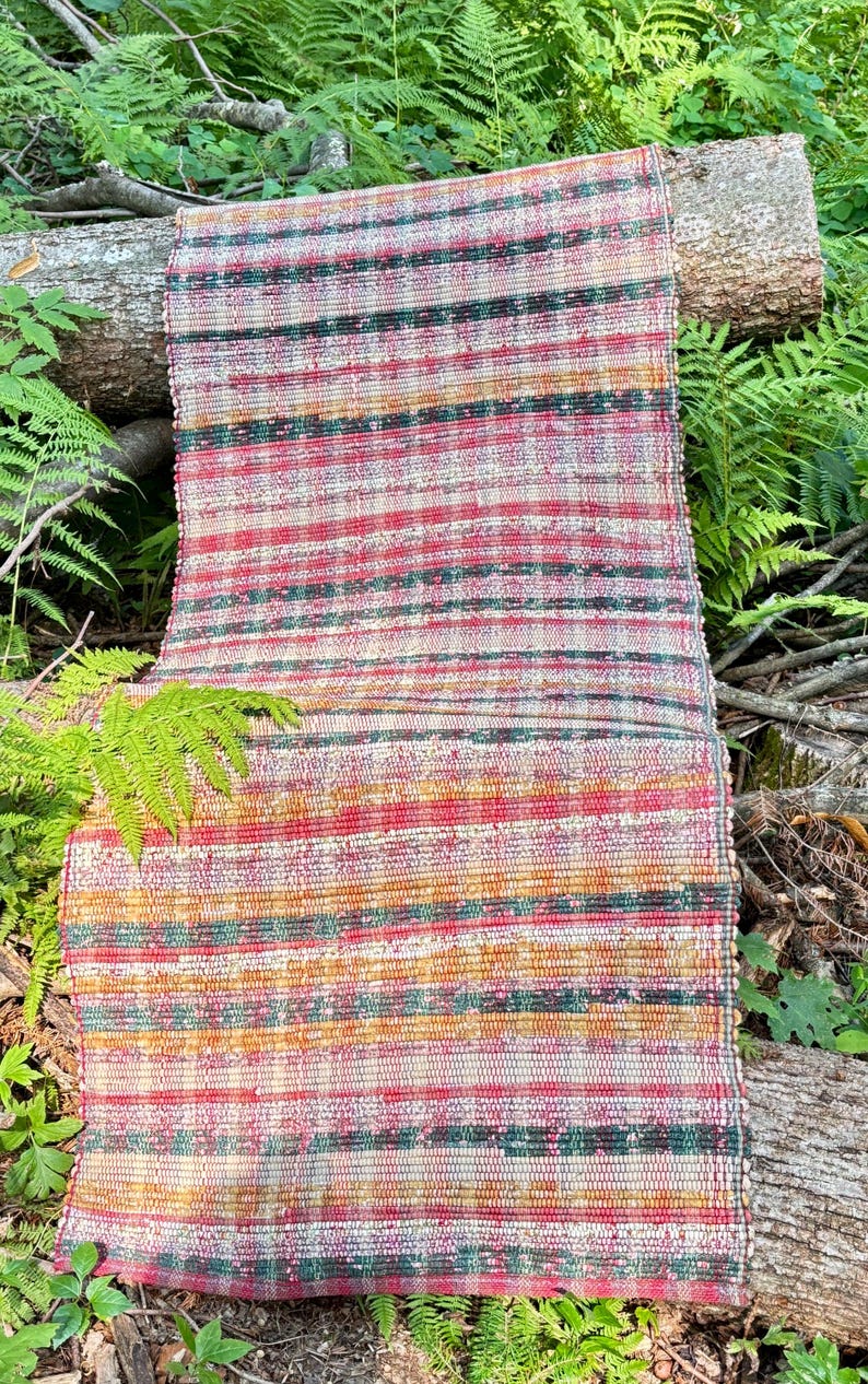 Draped Rug Images Handwoven Rag Rug - Suitable for a Hall Runner - 70