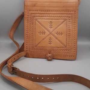 Sacoche en Cuir Beige style marocain-tunisien