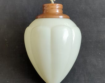 Lightning Rod Pendant, Panelled, WMG White Milk Glass