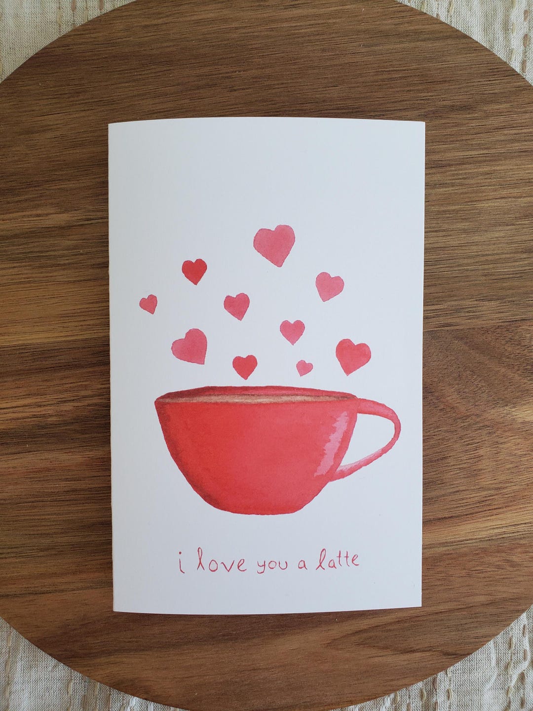 Love You a Latte Card: Hand-painted Coffee Cup Greeting Card - Etsy