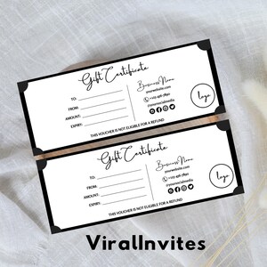 Editable Gift Certificate Template,Gift Certificate Template,Modern Gift Certificate,Editable Gift Card,Instant Download, Gift Voucher, 8x4