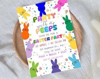 Editable Easter Party Invitation: Bunny Egg Hunt (Digital Download)