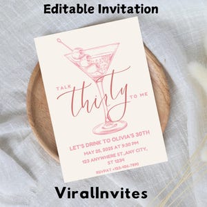 Inbjudan till Talk Thirty To Me: Redigerbar mall för födelsedagsfest (digital nedladdning)