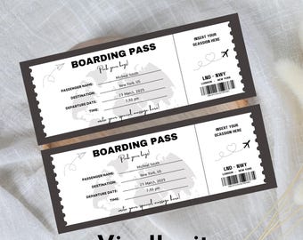 Personalized Boarding Pass Template: Surprise Trip Ticket (Digital Download)