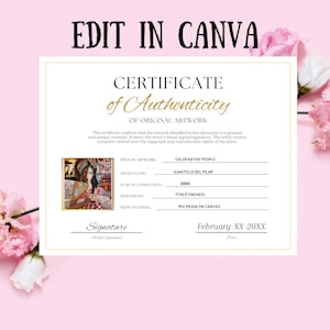 Puede incluir: Certificado de autenticidad para obras de arte originales. El documento incluye el t&iacute;tulo "Color Native People" de Juan Felix Del Pilar, completado en 20XX. Dimensiones 27,9 cm x 21,6 cm sobre lienzo. El certificado est&aacute; firmado y fechado febrero-XX-20XX.