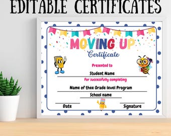 Bewerkbare sjabloon diploma diploma kleuterschool: afdrukbaar diploma (canva-pdf-download)