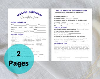 Editable Eyelash Extension Consent Form Template: Lash Tech Consultation (Digital Download)