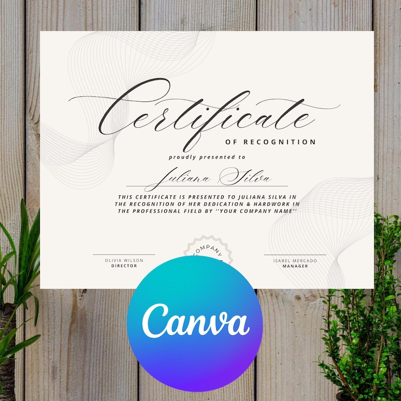 Editable Certificate of Recognition Template: White and Gold Canva ...