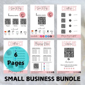 Craft Show Templates Bundle, Editable Small Business Sign Bundle, Order form Printable, Price List & scan To Pay Template, QR Code Sign SVG