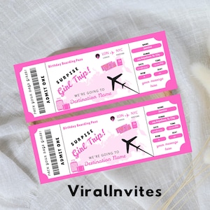 Mädchen Reise Armband | Mädchen Reise Flugticket | Personalisiertes Flugticket | Personalisiertes Mädchen Reise Geschenk | Mädchen Weihnachtsgeschenk | Flugticket