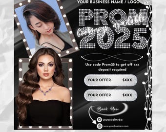 Prom Booking Flyer: Beauty Appointments Canva Template (Digital Download)