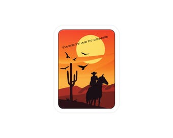 Cowboy Sunset Vinyl Sticker