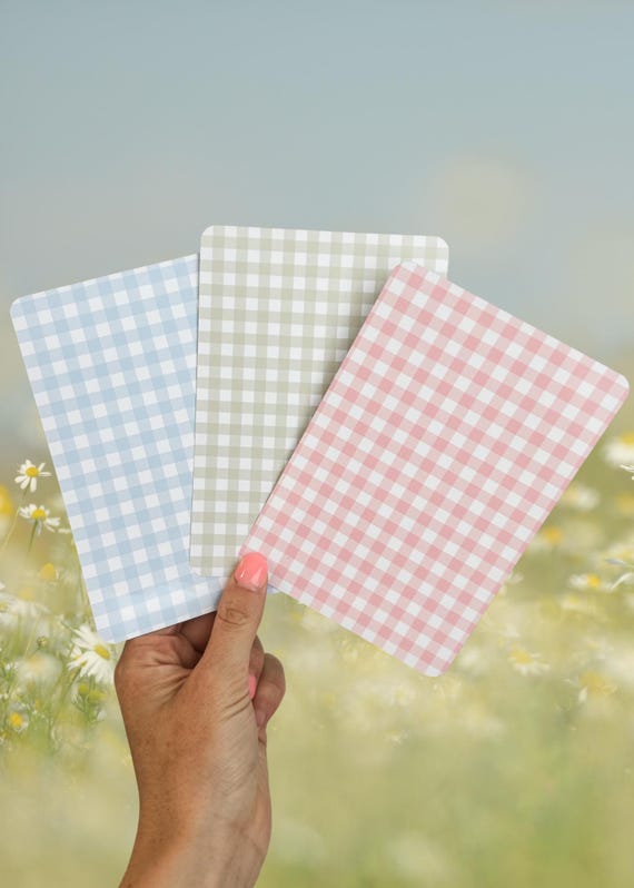 Gingham Kindle Case Insert: Glossy Cardstock, Clear Case Accessory