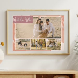 Family Photo Collage Wall Art - Editable Canva Template A2 | Custom Printable Family Picture Gallery | Digital Download Decor