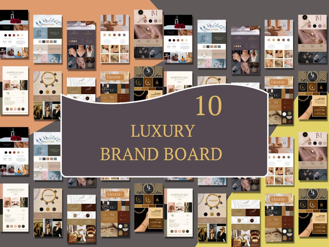 Luxury Brand Board Template | Elegant Premium Branding Kit | Canva Free ...