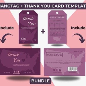 USA Thank You Card Template | Printable thank you card us |Printable Hang Tag | DIY Product Tag | Custom Hang Tag Template | US Clothing Tag
