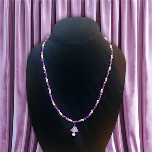 Purple Mushroom Necklace