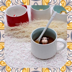 Adorable taza de cerámica con diseño de animales en 3D: taza con diseño de dibujos animados único para café, té, leche y agua