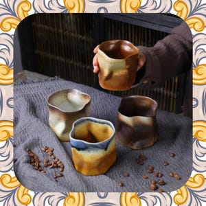 Tazza in ceramica irregolare personalizzata - Tazza in ceramica giapponese fatta a mano per caffè, tè e bevande