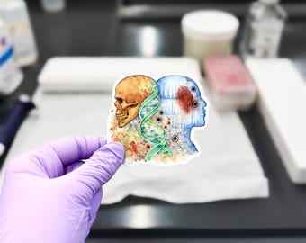 Forensic Science Sticker - thick, high-quality vinyl, dishwasher tested, scratch and fade resistant, waterproof sticker