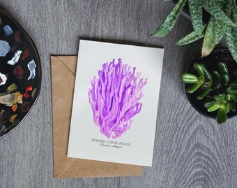 Purple Coral Fungi Greeting Card