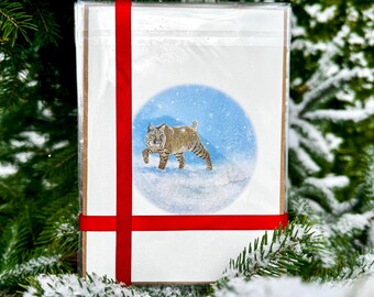 Winter Natives Holiday Greeting Card Pack—individual sleeve, bow, ribbon, envelope, and card included