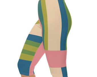Copia de leggings Capri con diseño geométrico abstracto