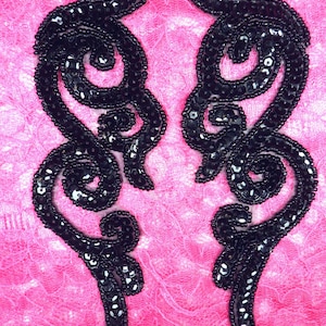Appliqués met pailletten SPIEGELPAAR zwarte patch JB233X-bk