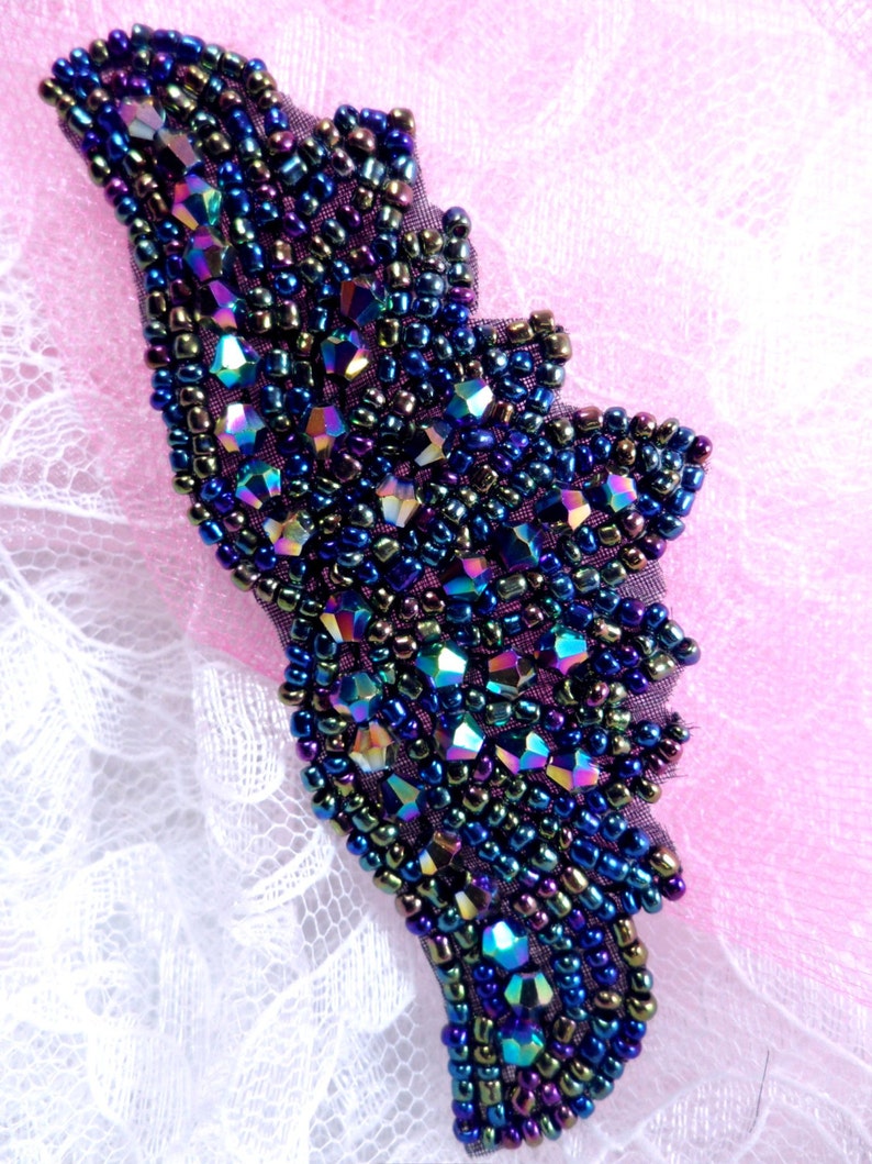 JB107 Peacock Beaded Designer Applique Motif 4 Etsy