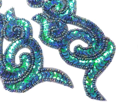 XR72 Crystal AB Pearl Snowflake Beaded Sequin Applique
