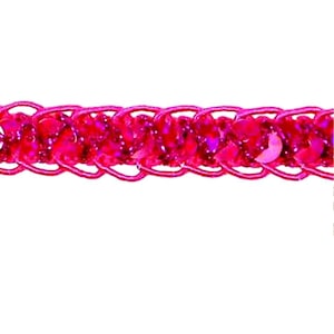 Fuchsia Holographic Braided Cord Sequin Trim (E4570-fs)