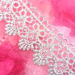 Silver Metallic Shimmering Victorian Venice Lace Trim 1.75&quot; (C127-sl)